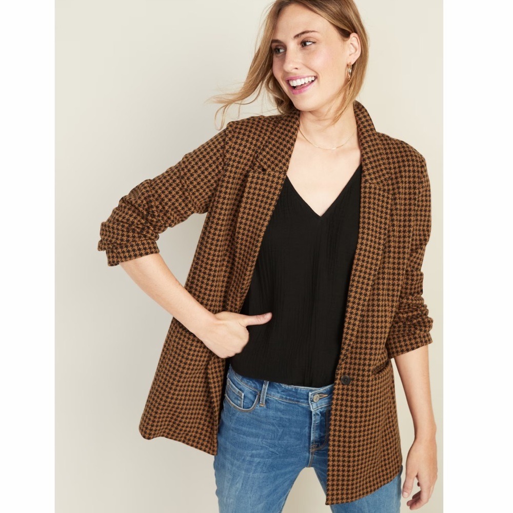 Old Navy Jacquard Boyfriend Blazer for Women Size XSP